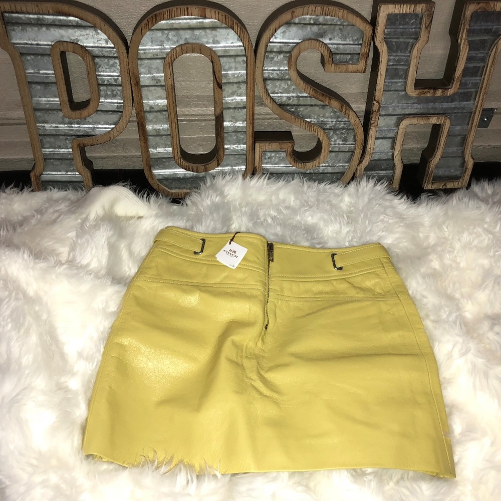 COACH RUNWAY Moto Leather Skirt - Super Cut - Picture 3 of 7